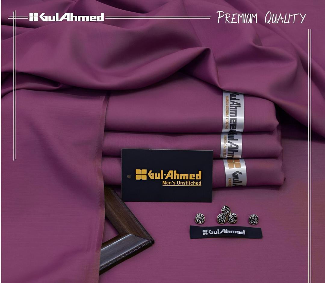 Gul Ahmed 100%Cotton- Plum -Unstitched Men's Wear | Best For Summer