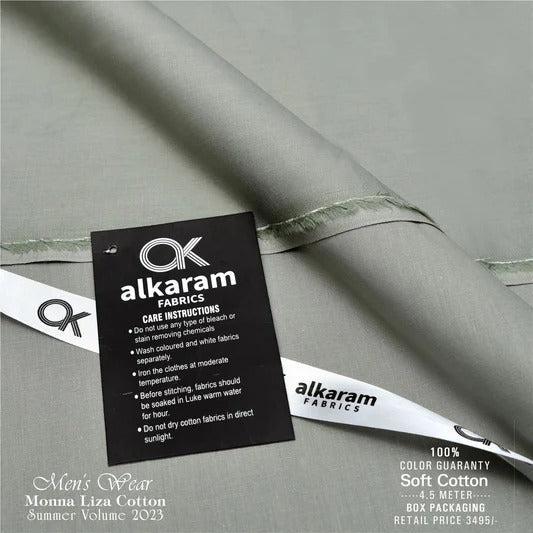 Al-karam Liza Cotton-Pista-Unstitched Men's Wear