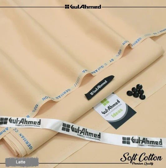 Gul Ahmed 100%Cotton-Tea Pink -Unstitched Men's Wear | Best For Summer
