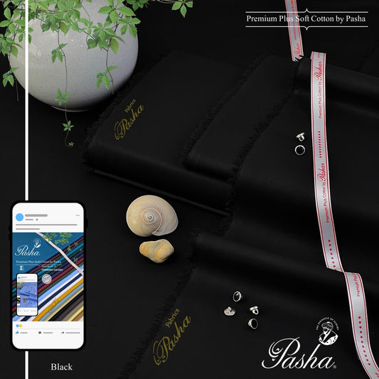 PASHA Brand 
`Soft Cotton - PREMIUM PLUS`                Black