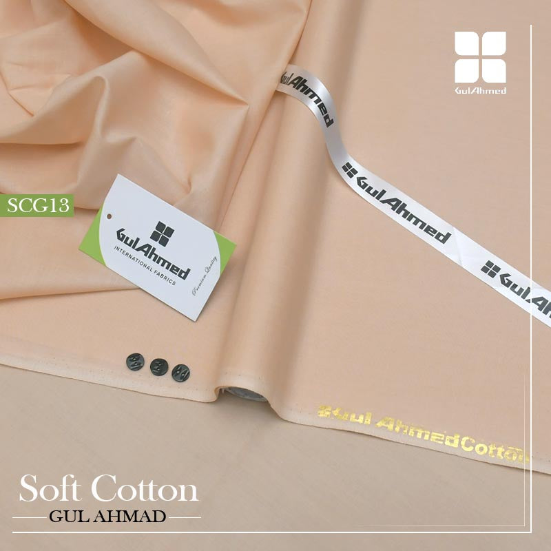 Gul Ahmed 100%Cotton-Tea Pink-Unstitched Men's Wear | Best For Summer