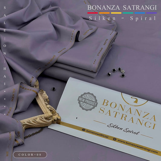 BONANZA SATRANGI MAUVE WASH N WEAR SILKEN-SPIRAL