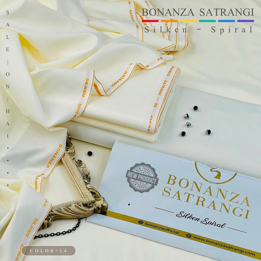 Bonanza Satrangi CREAM Silken Spiral wash n wear