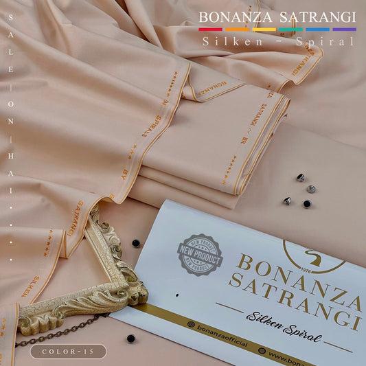BONANZA SATRANGI TEA PINK WASH N WEAR SILKEN-SPIRAL