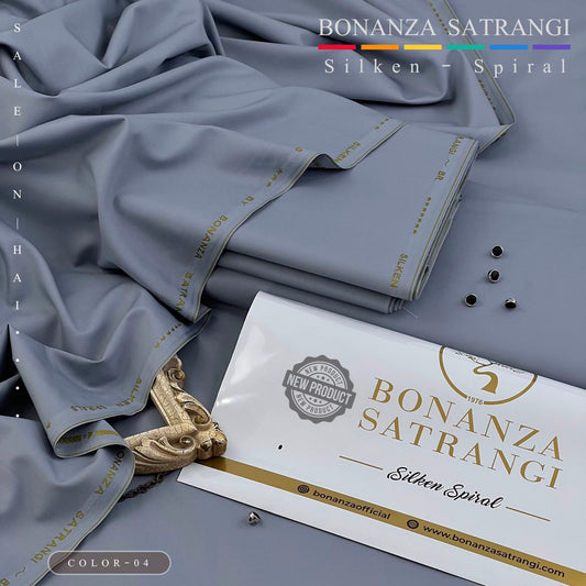 BONANZA SATRANGI GREY WASH N WEAR SILKEN-SPIRAL