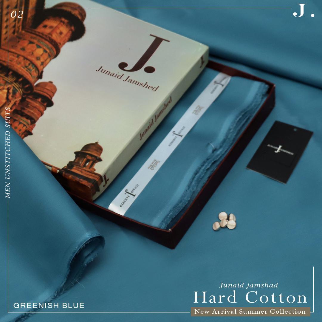 J. 100%Cotton-Greenish Blue-Unstitched Men's Wear | Best For Summer