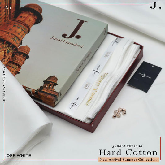 J. 100%Cotton-Off White-Unstitched Men's Wear | Best For Summer